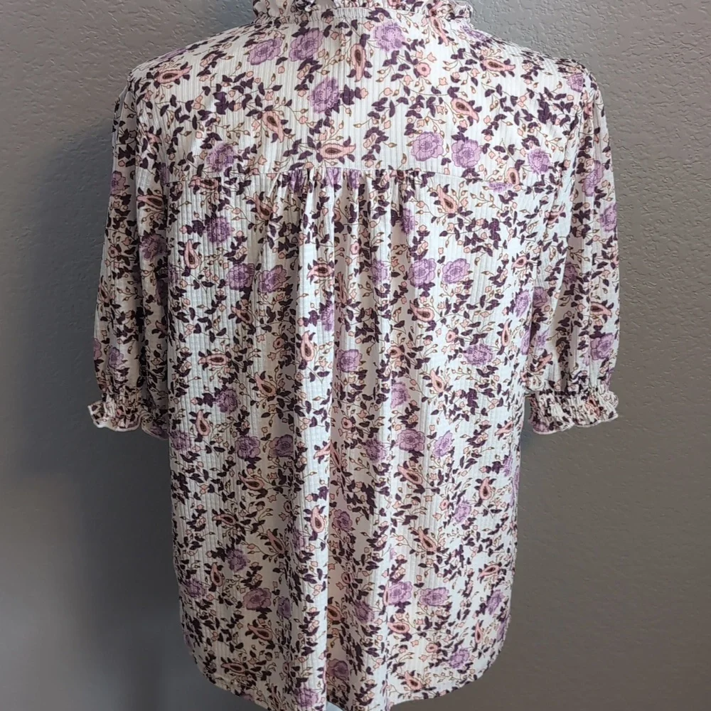 Melloday Floral Ribbed Top - Picture 3 of 7
